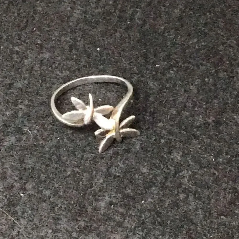 Vintage sterling silver double dragonfly, ring size 7 1/2